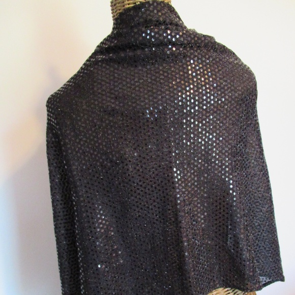 Black sequin scarf/wrap - Picture 5 of 9
